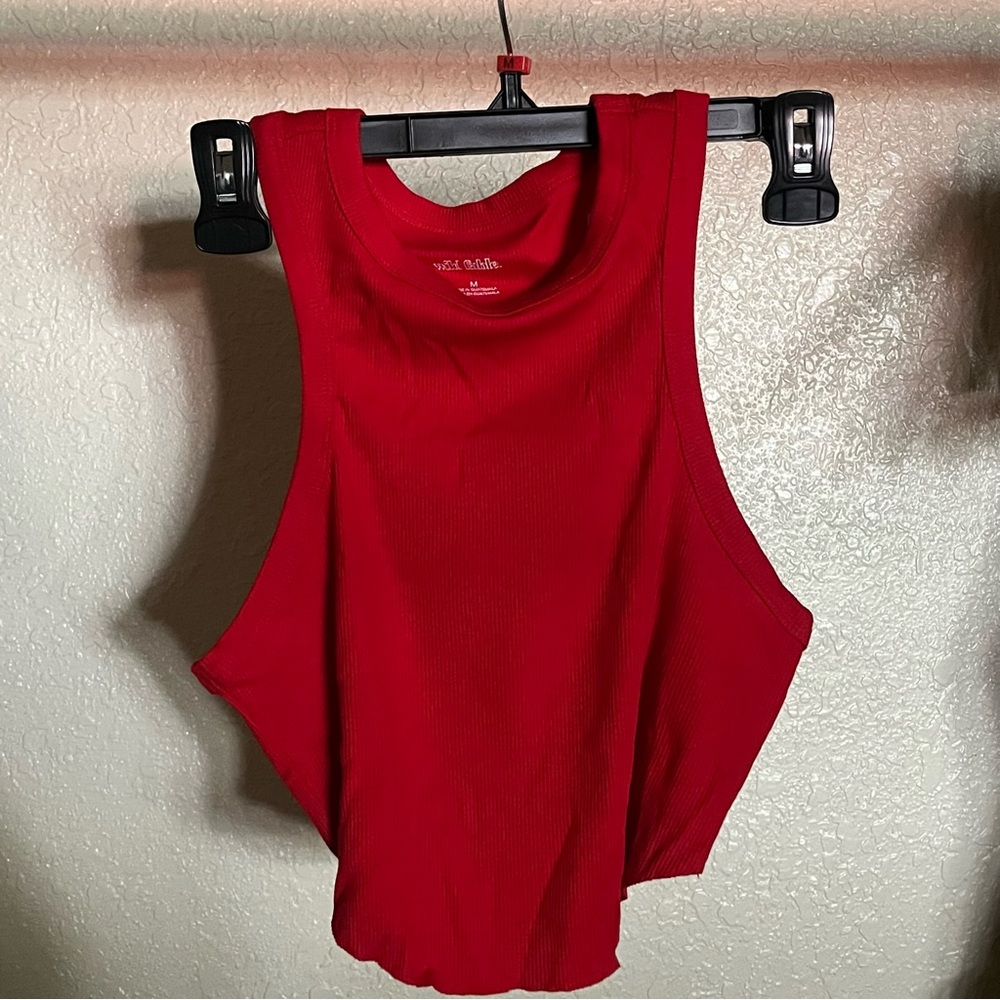 Wild Fable Red Sleeveless Crop Tank Top